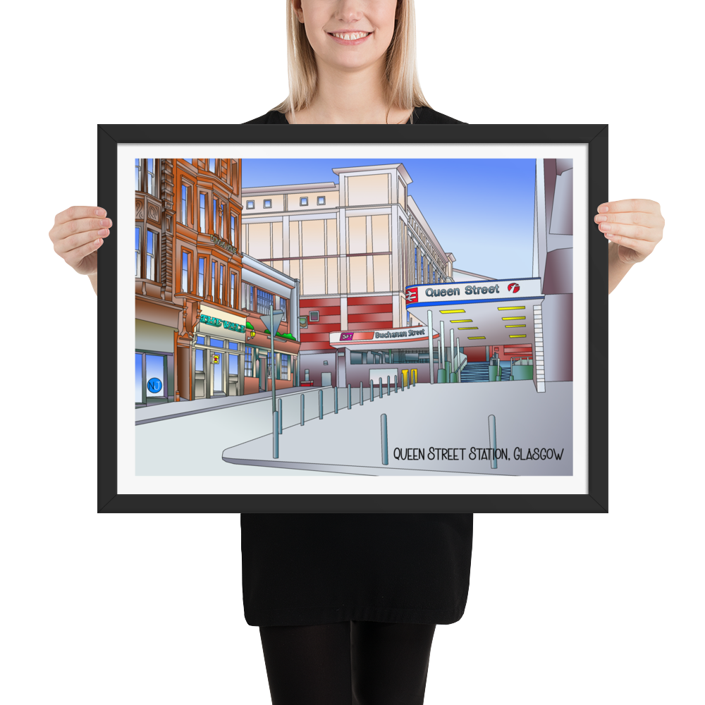 Glasgow Queen Street Station Framed Print - FREE P&P Worldwide